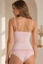 Women's Ecru + Powder 2 Set 4 Piece Floral Lace Thin Strap Athlete Panties Set - 8