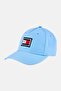 Men Embroidered Logo Adjustable Buckle Cap, Light Blue