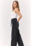 Women's Loose Leg Comfortable Black Jeans - 3
