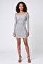 Women Textured Mini Dress, Grey - 5