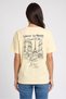 Women Crew Neck Short Sleeve Graphic Print T-Shirt, Yellow - 4