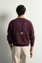 Men's Oversize Sweatshirt with Embossed Embroidery Detail and Crew Neck - 2