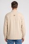 Men Spread Collar Long Sleeve Stripe Shirt, Beige - 4
