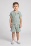 Toddlers Boy 2 Pcs Knitted Top And Bottom Set, Light Green