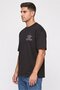 Men Crew Neck Short Sleeve Graphic Print T-Shirt, Black - 3