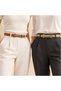 2 Pieces Genuine Leather Women's Belts with Key Buckle - 3