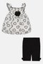 Toddlers Girl 2 Pcs Heart Print Top And Plain Bottom Set, Multicolor - 2