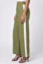 Women Regular Fit Solid Wide Leg Pants, Olive - 3