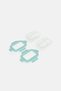 2 Pieces Snap Lock Lid Glass Lunch Box Set, Transparent - 2