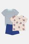 Toddlers Boy 3 Pieces Stripe Bodysuit, T-Shirt And Shorts Set, Multicolor - 4