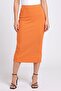 Women Textured Maxi Skirt, Orange