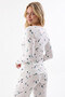 Women's Pajama Set, Pointel Fabric, Snowy Days, Wide Collar, Long Sleeve - 3