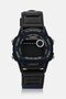 Men W-220HF-2AVDF Leather Digital Watch 36 mm, Black