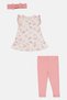 Toddlers Girl 3 Pieces Graphic Print Dress And Pants With Headband Set, Multicolor - 2