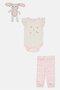 Toddlers Girl 3 Pcs Embroidered Bodysuit And Pants With Buddy, Multicolor - 2