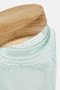 Honeycomb Glass Canister With Acacia Lid, Transparent - 3