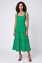 Women Solid Tiered Dress, Green