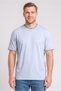 Men Crew Neck Short Sleeve Embroidered Logo T-Shirt, Light Blue