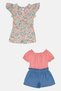 Toddlers Girl 2 Pcs Floral Print Jumpsuit, Multicolor - 3