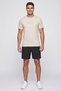 Men Sportswear Fit Short Sleeve Outdoor T-Shirt, Beige - 2