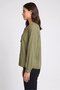 Women Tie Neck Long Sleeve Solid Blouse, Olive - 3
