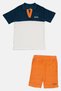 Kids Boy 2 Pcs Brand Logo Polo Shirt And Shorts Set, Multicolor - 2