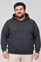 Men's Oversized Three-Thread Ribbed Hooded Kangaroo Pocket Winter Sweatshirt - Smoked Mari