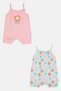 Toddlers Girl 2 Pieces Graphic Print Sleeveless Romper, Multicolor - 2