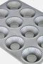 12 Cup Fluted Bun Tin, Grey - 3