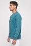 Men Sportswear Fit Graphic Print Outdoor Sweatshirt, Teal Blue - 3