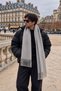 Men's Scarf Kaşkol Solid Color Soft Textured Oversized Winter Woven Scarf with Tassels - 3