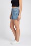 Women Washed Denim Shorts, Blue - 3