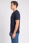 Men Crew Neck Short Sleeve Brand Logo T-Shirt, Dark Navy - 3