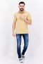 Men Regular Fit Stripe Short Sleeves Polo Shirt, Tan - 4