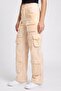 Women Regular Fit Washed Cargo Pants, Light Mustard - 3
