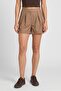 Women Plain Basic Shorts, Camel