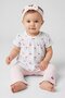 Toddlers Girl 3 Pieces Dress And Pants White Headband Set, Multicolor