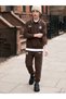 Ozmarka New Season Brown Printed Boys' Jogger Sweatpants