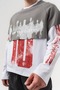 Blockcode Front and Sleeve Print Detailed Segmented Crew Neck Men's Sweatshirt - 3
