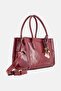 Women Textured Handbag, Maroon - 3
