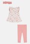 Toddlers Girl 3 Pieces Graphic Print Dress And Pants With Headband Set, Multicolor - 3