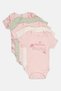 Toddlers Girl 5 Pcs Allover Print Bodysuits, Multicolor - 4