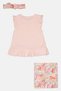 Toddlers Girl 3 Pcs Floral Print Dress And Shorts With Headband, Multicolor - 3