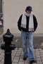 Men's Scarf Kaşkol Solid Color Soft Textured Oversized Winter Woven Scarf with Tassels - 2