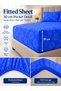 Bedsheet Set, Royal Blue Floral Pattern, 100% Cotton, 95 GSM - 4