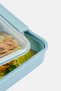3-Compartment Lunch Box with 2 Removable Trays, Light Blue - 4