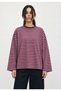 Bipantolon Women's Oversize Striped Crew Neck Sweatshirt - 2