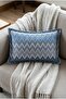 02-Zigzag Pattern Printed 43X43 cm Throw Pillow Cover