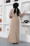 Sewing Detailed Dress Mink - 5