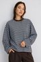 Bipantolon Women's Oversize Striped Crew Neck Sweatshirt - 3
